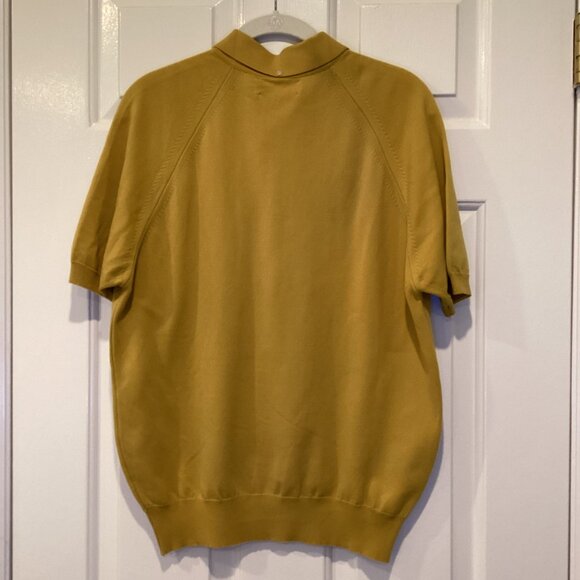 VTG 70's Arnold Palmer / Robert Bruce Knit Polo Sweater - Gold, Medium - Picture 3 of 6